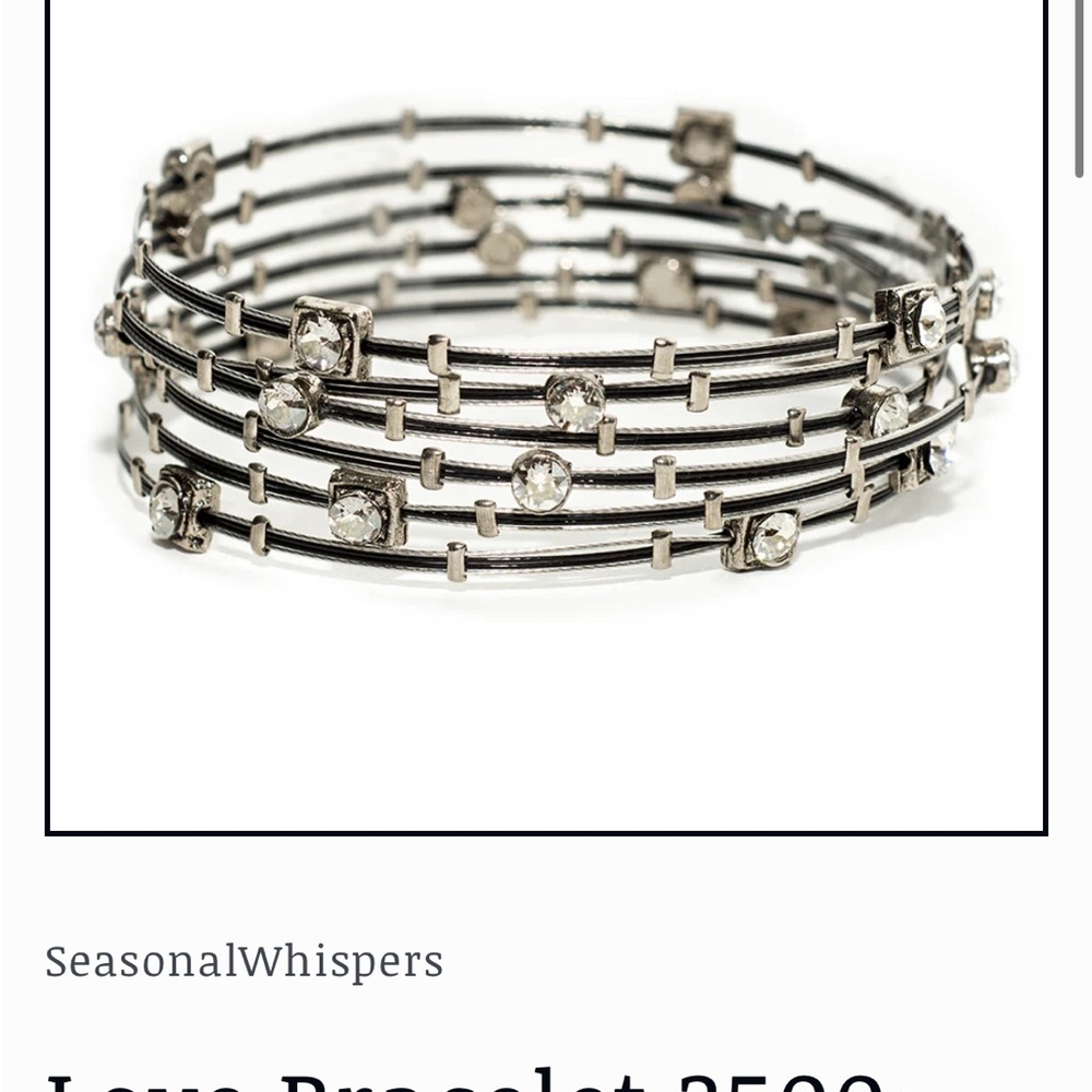 Silver and Black Bangle Bracelet by seasonal whispers